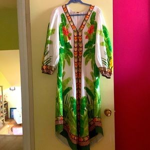 Farm Rio Anthropologie Palm leaf dress